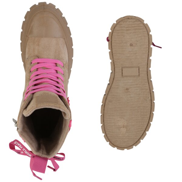 Stiefelparadies Damen Sneakerstiefel in Khaki Leo Begrenzte Freigabe