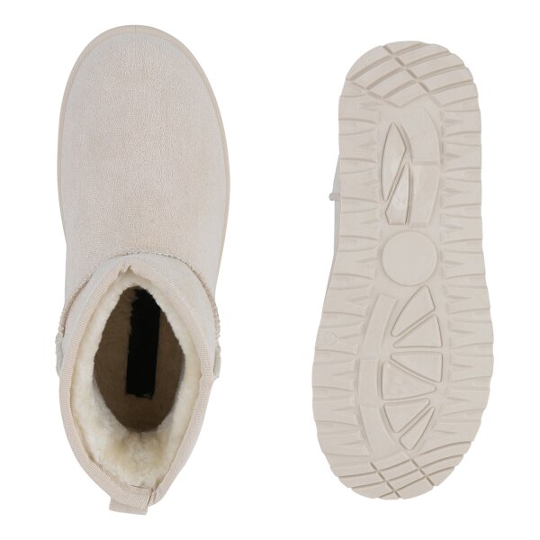 Stiefelparadies Damen Winter Boots in Beige Letzte 3 Tage
