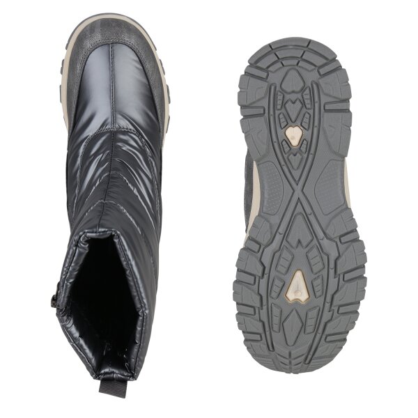 Stiefelparadies Damen Winterstiefel in Grau Metallic Zeitbegrenzte Promotion