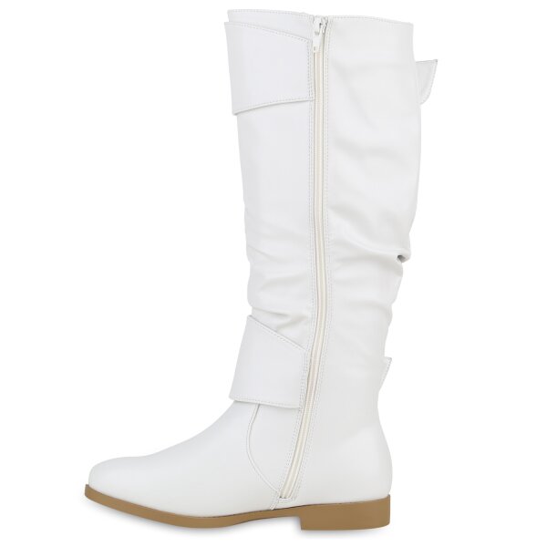 Stiefelparadies Damen Klassische Stiefel in Weiss Super Rabatt