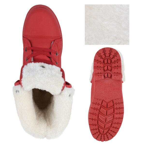 Stiefelparadies Damen Sneaker High in Rot Black Friday Preise