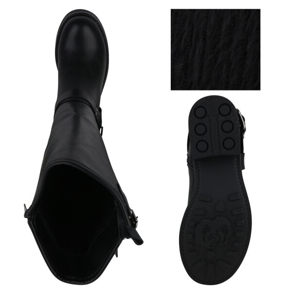Stiefelparadies Damen Bikerstiefel in Schwarz 2025
