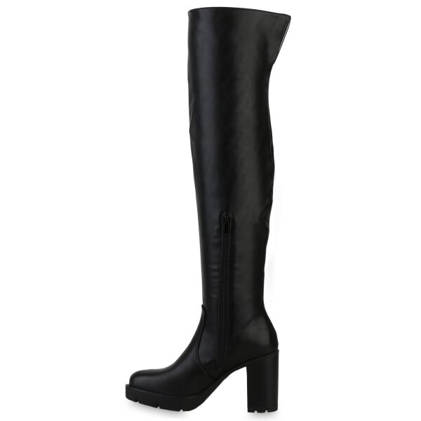 Stiefelparadies Damen Overknees in Schwarz