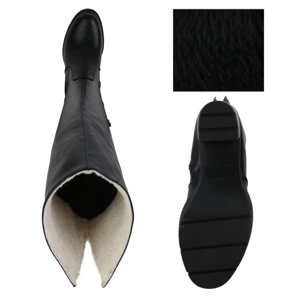 Stiefelparadies Damen Overknees in Schwarz Online