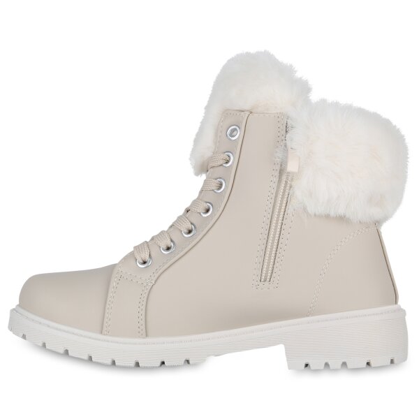 Stiefelparadies Damen Worker Boots in Beige Hotsell