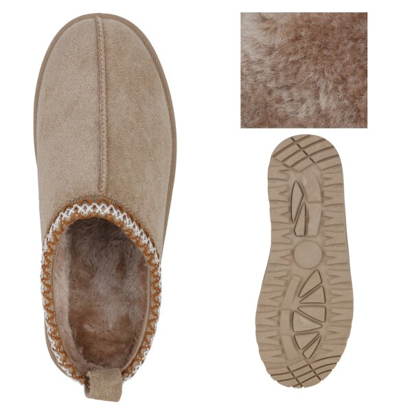 Stiefelparadies Damen Pantoffeln in Khaki Fabrikverkauf