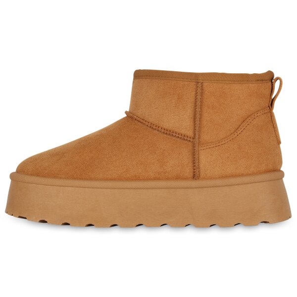 Stiefelparadies Damen Winter Boots in Hellbraun Blitzverkäufe