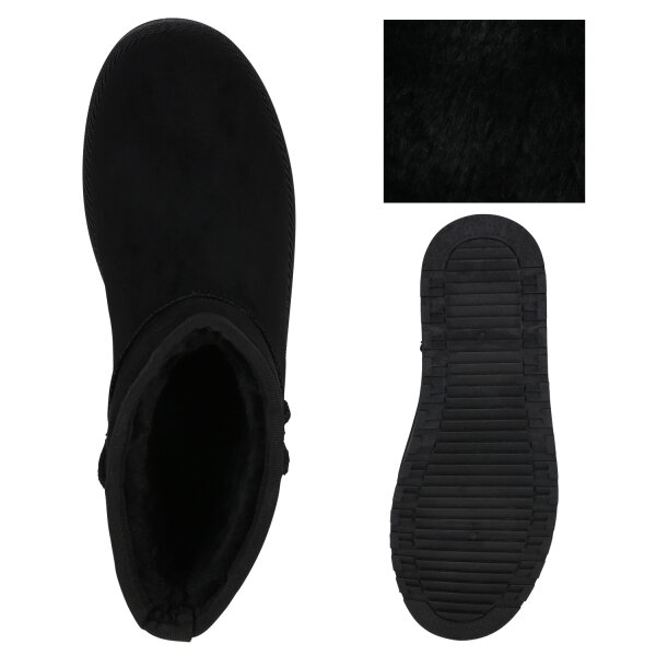 Stiefelparadies Damen Winter Boots in Schwarz Kostenloser Versand