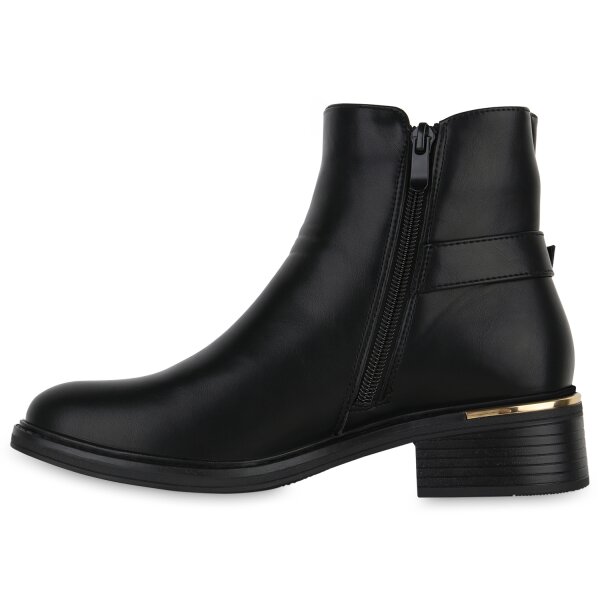Stiefelparadies Damen Biker Boots in Schwarz