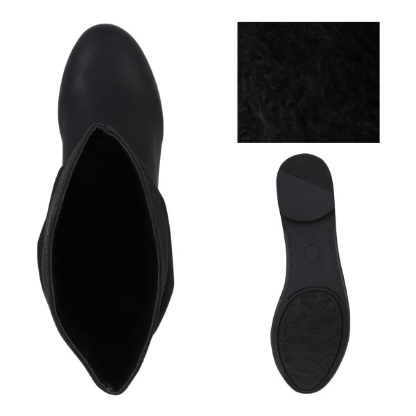 Stiefelparadies Damen Schlupfstiefeletten in Schwarz Begrenztes Angebot