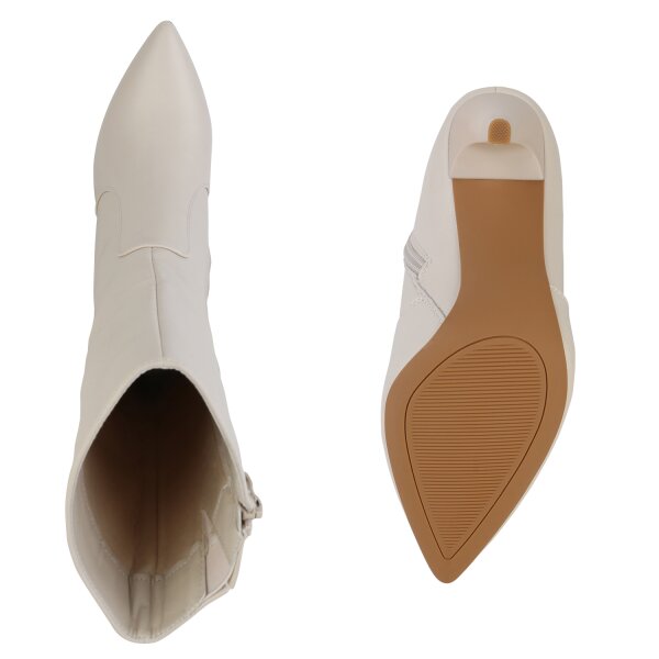 Stiefelparadies Damen Klassische Stiefel in Beige Osterangebot