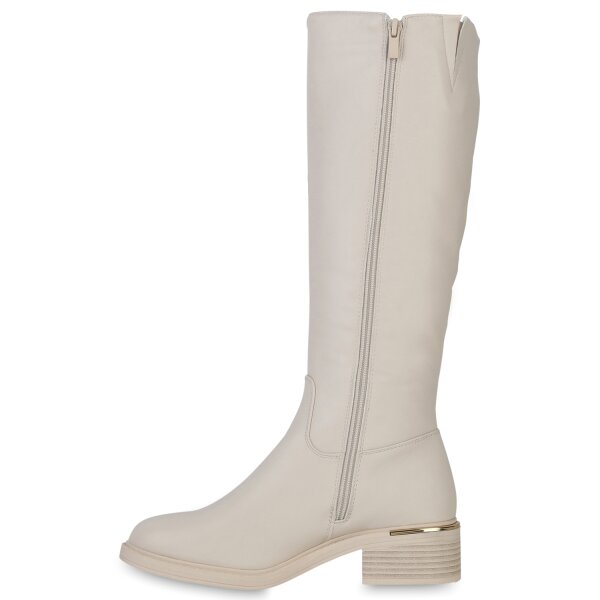 Stiefelparadies Damen Klassische Stiefel in Beige Muttertagsangebot
