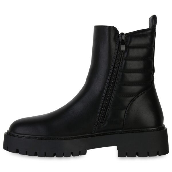 Stiefelparadies Damen Klassische Stiefeletten in Schwarz
