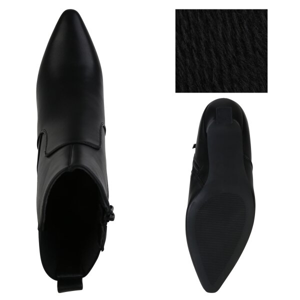 Stiefelparadies Damen Klassische Stiefeletten in Schwarz Online Outlet