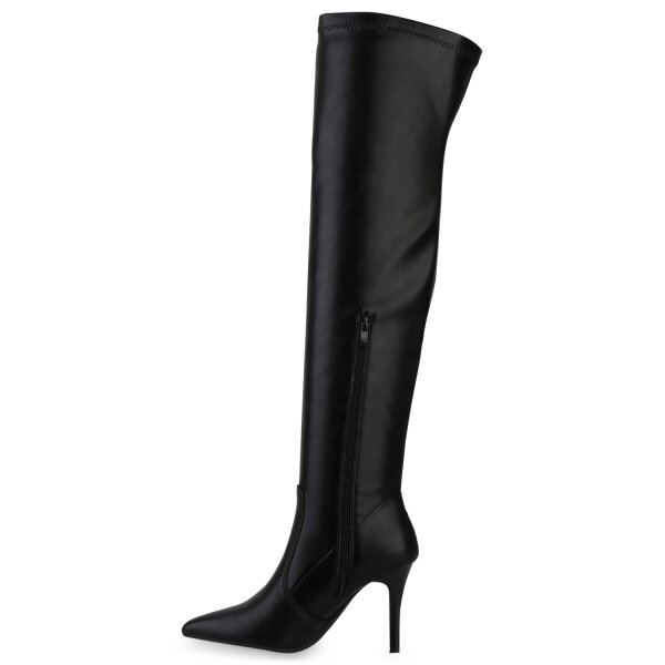Stiefelparadies Damen Overknees in Schwarz