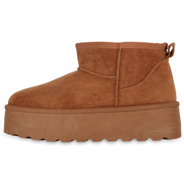 Stiefelparadies Damen Winter Boots in Hellbraun