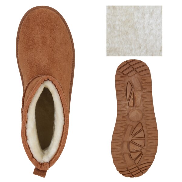 Stiefelparadies Damen Winter Boots in Hellbraun Räumungsverkauf