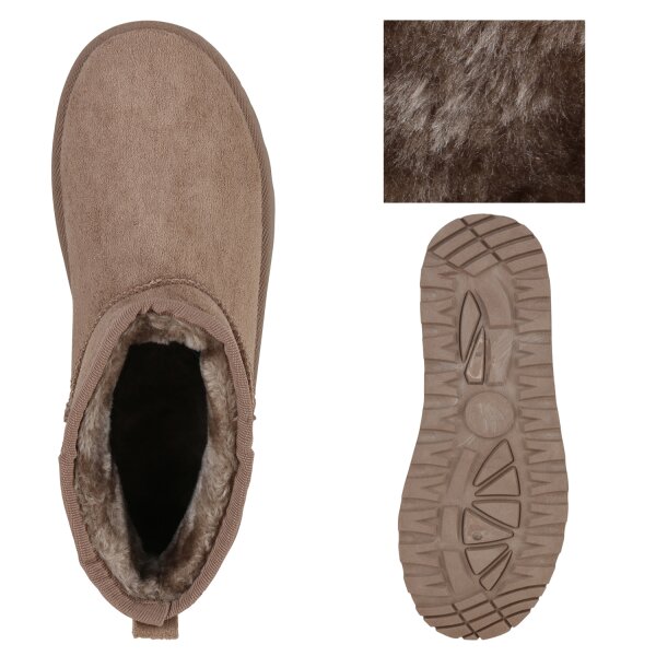 Stiefelparadies Damen Winter Boots in Khaki Kauf eins, bekomm eins gratis