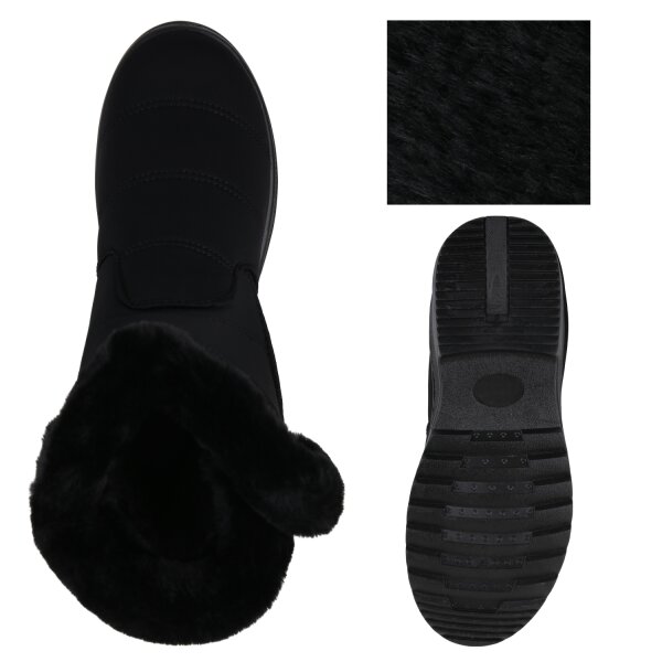 Stiefelparadies Damen Winter Boots in Schwarz Kostenlose Rückgabe