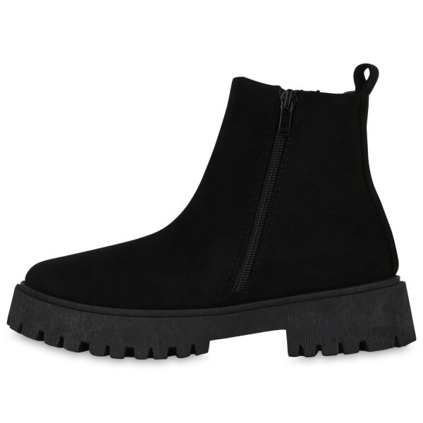 Stiefelparadies Damen Klassische Stiefeletten in Schwarz Begrenzte Freigabe