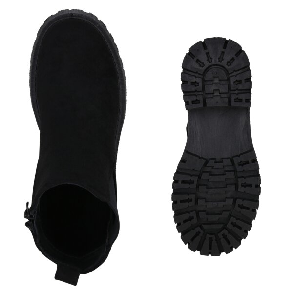 Stiefelparadies Damen Klassische Stiefeletten in Schwarz Begrenzte Freigabe