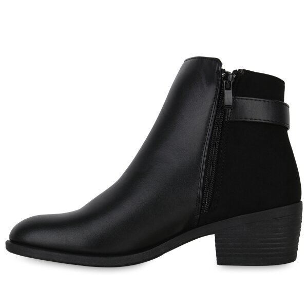 Stiefelparadies Damen Klassische Stiefeletten in Schwarz