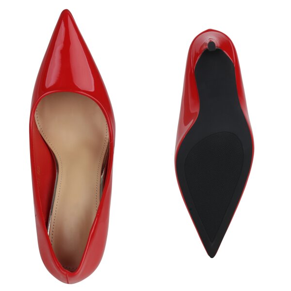 Stiefelparadies Damen High Heels in Rot Lack Super Rabatt