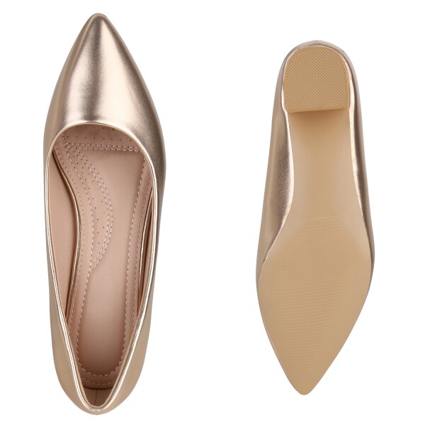 Stiefelparadies Damen Klassische Pumps in Rose Gold Fabrikladen