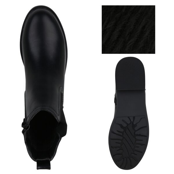 Stiefelparadies Damen Klassische Stiefeletten in Schwarz zollfrei