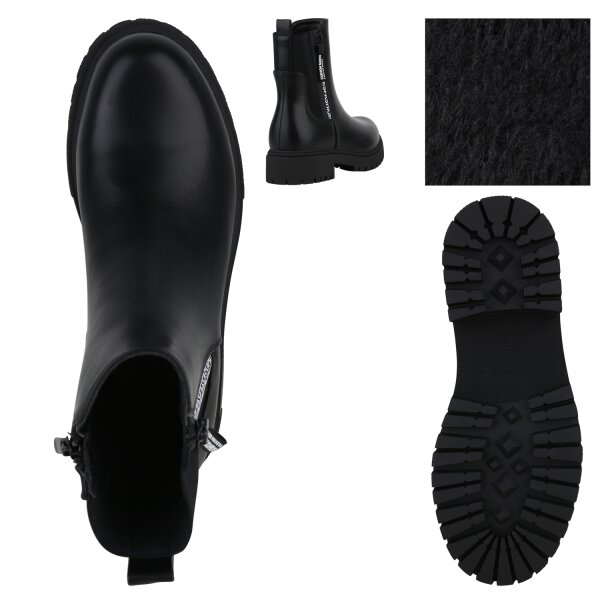 Stiefelparadies Damen Klassische Stiefeletten in Schwarz Rabatte dieses Monats
