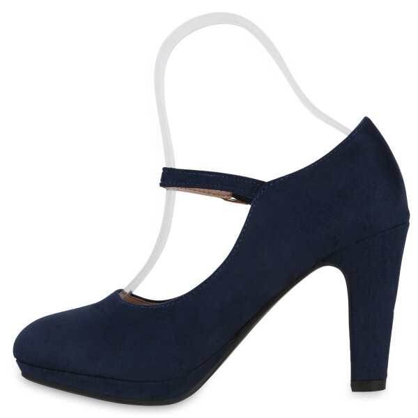 Stiefelparadies Damen Mary Janes in Dunkelblau