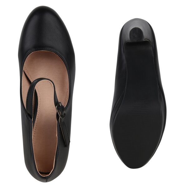 Stiefelparadies Damen Mary Janes in Schwarz Auslauf