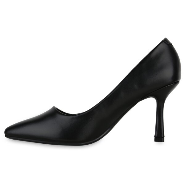 Stiefelparadies Damen Spitze Pumps in Schwarz Günstiger Verkauf