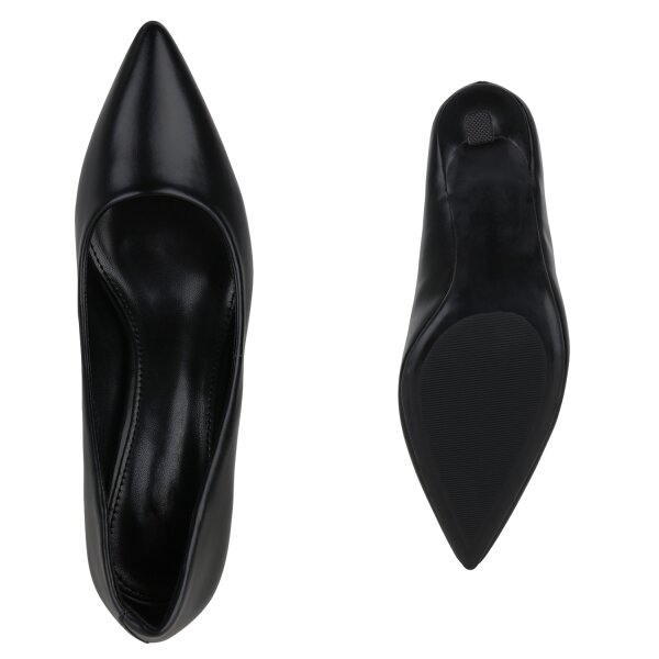 Stiefelparadies Damen Spitze Pumps in Schwarz Günstiger Verkauf