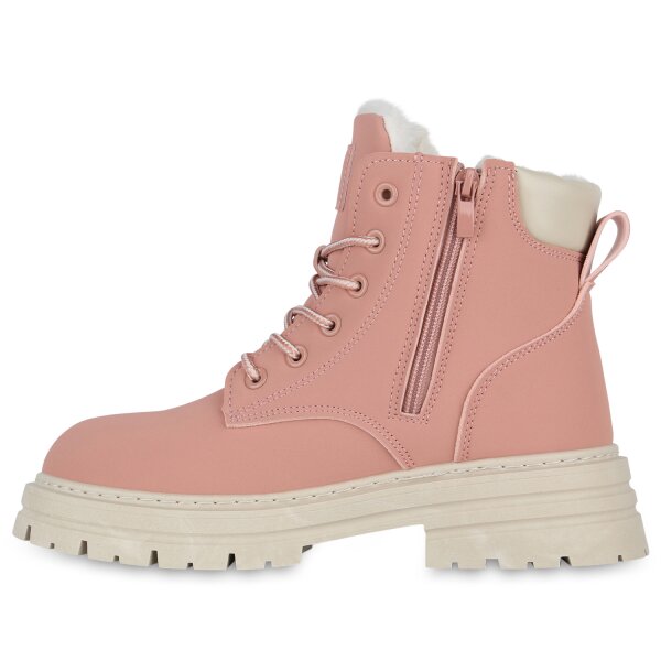 Stiefelparadies Damen Worker Boots in Rosa Blitzverkäufe