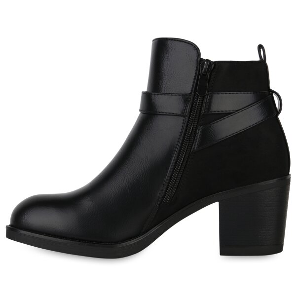 Stiefelparadies Damen Ankle Boots in Schwarz Fabrik Onlineshop