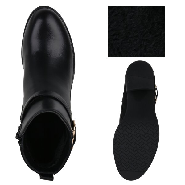 Stiefelparadies Damen Ankle Boots in Schwarz Fabrik Onlineshop