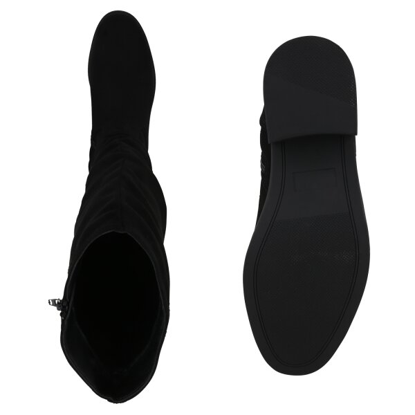 Stiefelparadies Damen Klassische Stiefel in Schwarz Exklusivangebot