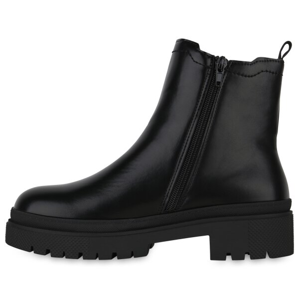 Stiefelparadies Damen Klassische Stiefeletten in Schwarz Saisonschlussverkauf