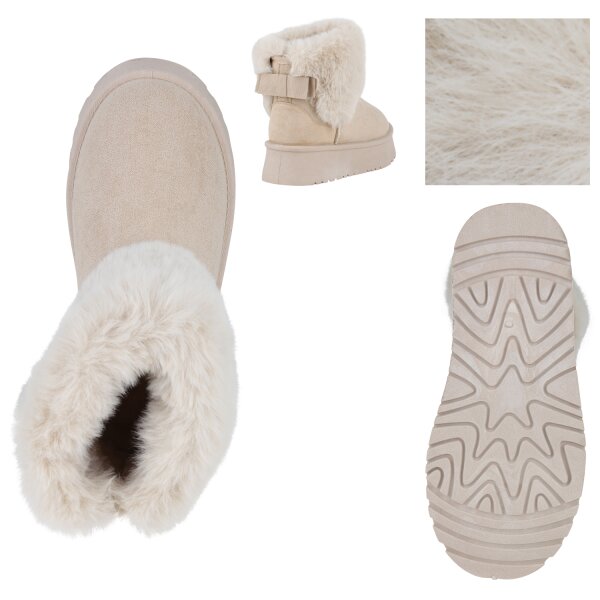 Stiefelparadies Damen Winter Boots in Beige Online Outlet