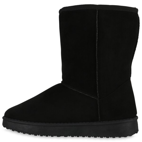 Stiefelparadies Damen Schlupfstiefeletten in Schwarz
