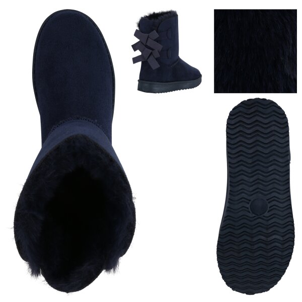 Stiefelparadies Damen Winter Boots in Dunkelblau Große Rabatte