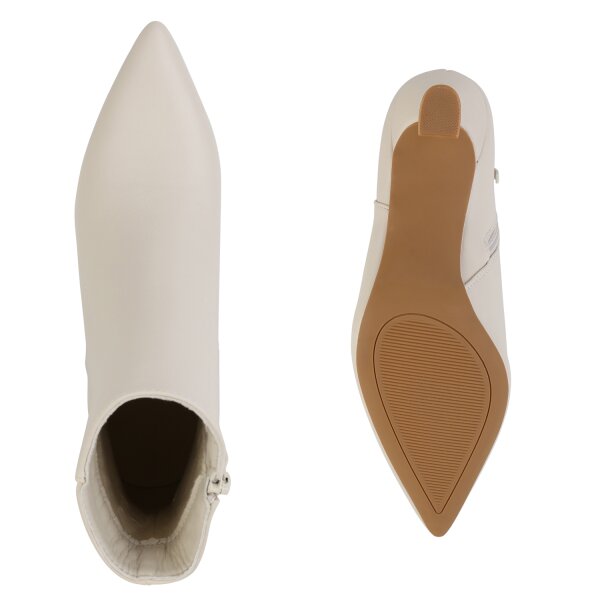 Stiefelparadies Damen Klassische Stiefeletten in Beige Riesige Ersparnisse