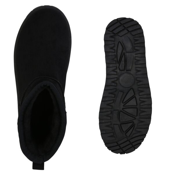 Stiefelparadies Damen Plateau Boots in Schwarz Kostenlose Rückgabe