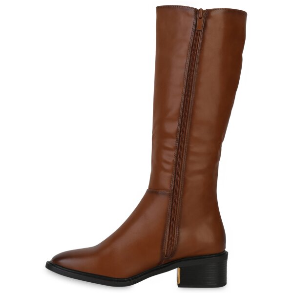 Stiefelparadies Damen Klassische Stiefel in Hellbraun