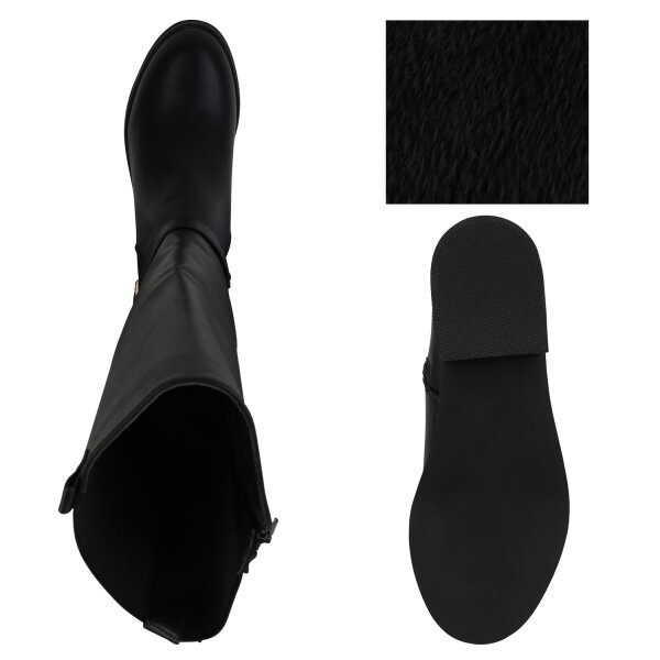 Stiefelparadies Damen Reiterstiefel in Schwarz Clearance-Verkauf