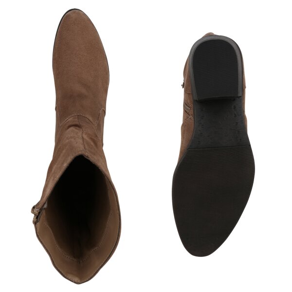 Stiefelparadies Damen Klassische Stiefel in Tan Rabatte dieses Monats