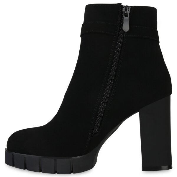 Stiefelparadies Damen Klassische Stiefeletten in Schwarz Fabrikpreis