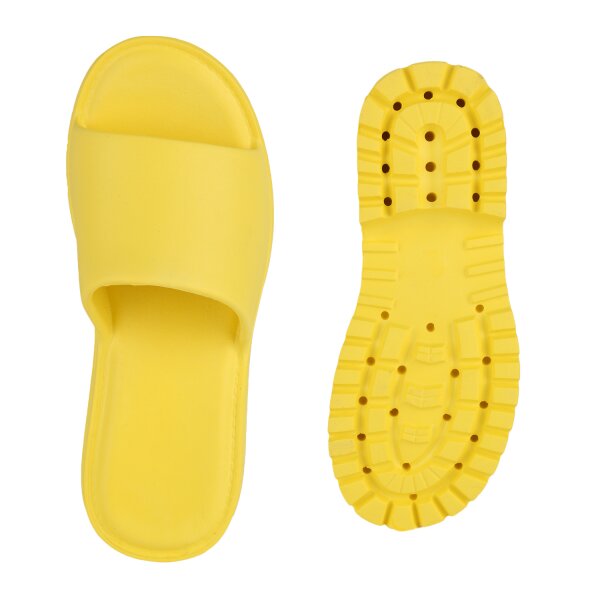 Stiefelparadies Damen Pantoletten in Gelb Begrenztes Angebot