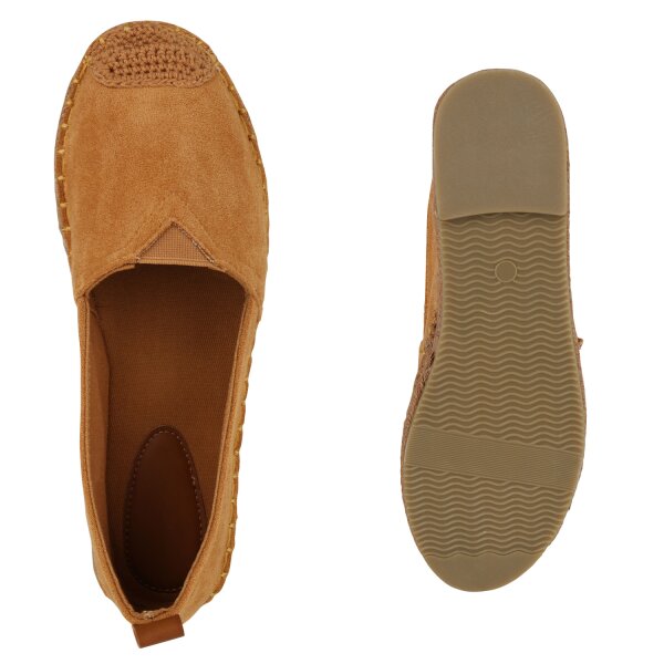 Stiefelparadies Damen Espadrilles in Hellbraun Online Shopping
